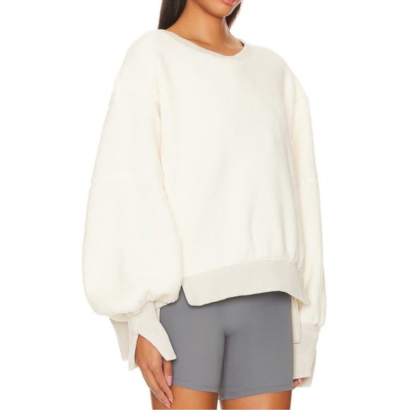 FREE PEOPLE WE THE FREE VANILLA ICE CREAM COZY CAMDEN PULLOVER SWEATSHIRT TOP - Picture 11 of 14
